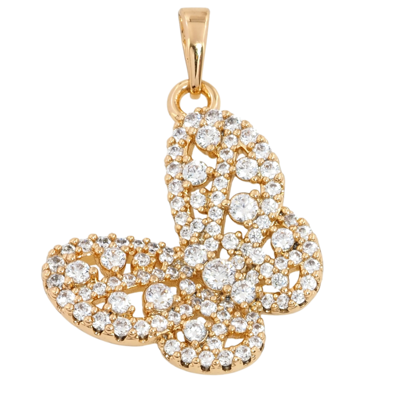 Кулон Xuping Позолота 18K Бабочка с инкрустацией цирконием для цепочки до 6мм фото №22
