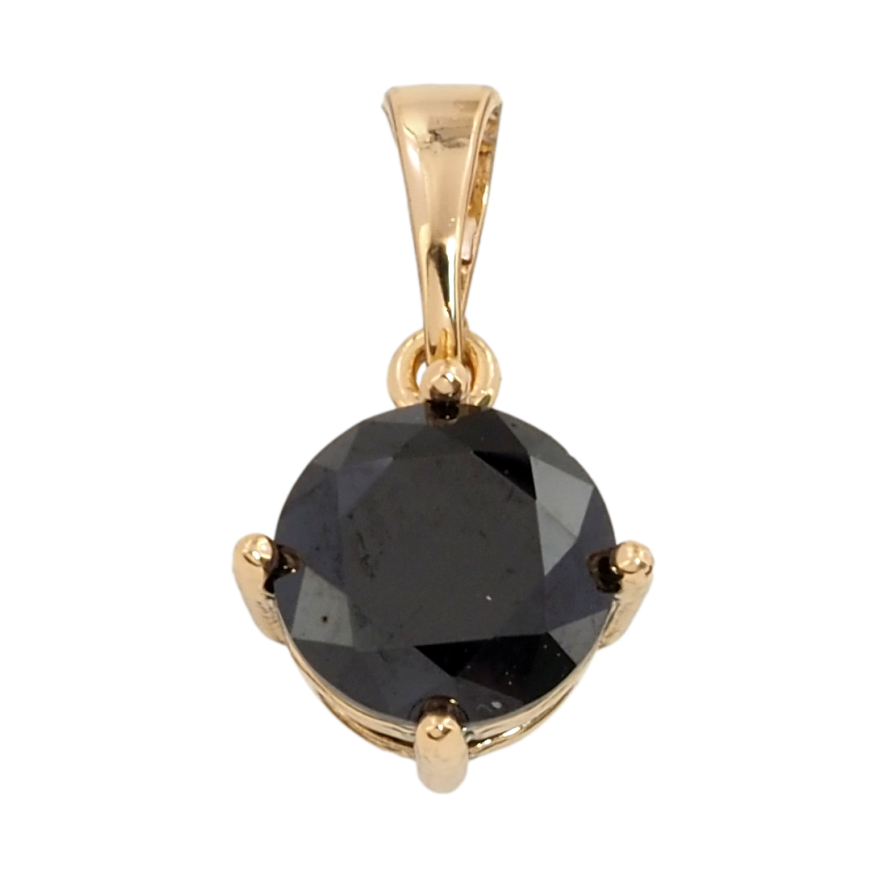 Кулон Xuping Позолота 18K Чорний фіаніт, ø 8мм для ланцюжка до 5мм фото №1