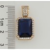 Кулон Xuping Позолота 18K Синій фіаніт в обрамленні цирконію для ланцюжка до 6мм фото №2
