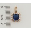 Кулон Xuping Позолота 18K Синій фіаніт в обрамленні цирконію для ланцюжка до 4мм фото №2