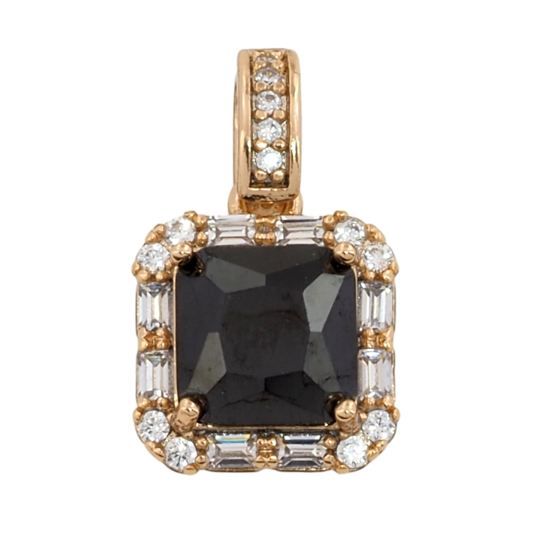 Кулон Xuping Позолота 18K Черный фианит в обрамлении циркония для цепочки до 4мм фото №19