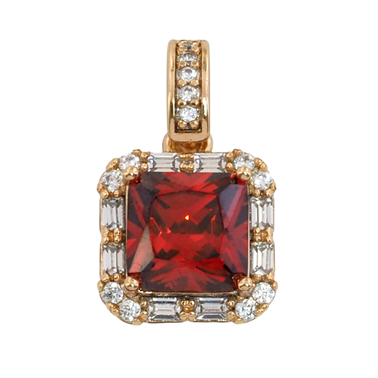 Кулон Xuping Позолота 18K Червоний фіаніт в обрамленні цирконію для ланцюжка до 4мм фото №17