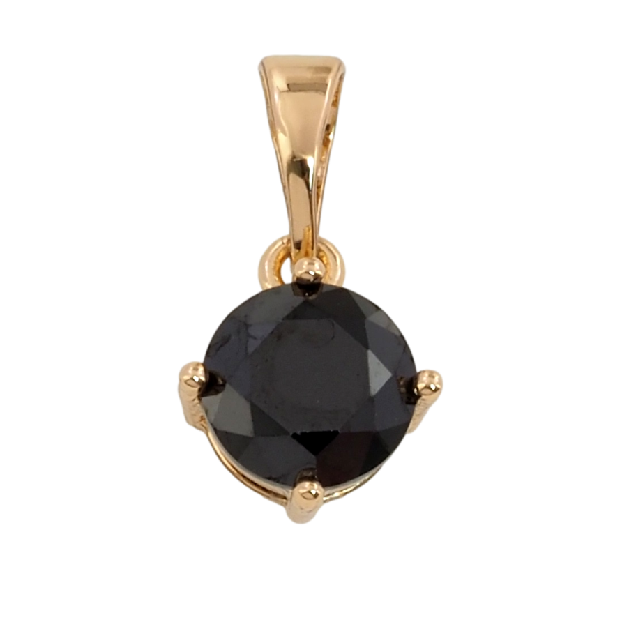 Кулон Xuping Позолота 18K Чорний фіаніт, ø 7мм для ланцюжка до 5мм фото №1