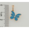 Кулон Xuping Позолота 18K Метелик з блакитною емаллю для ланцюжка до 5мм фото №2