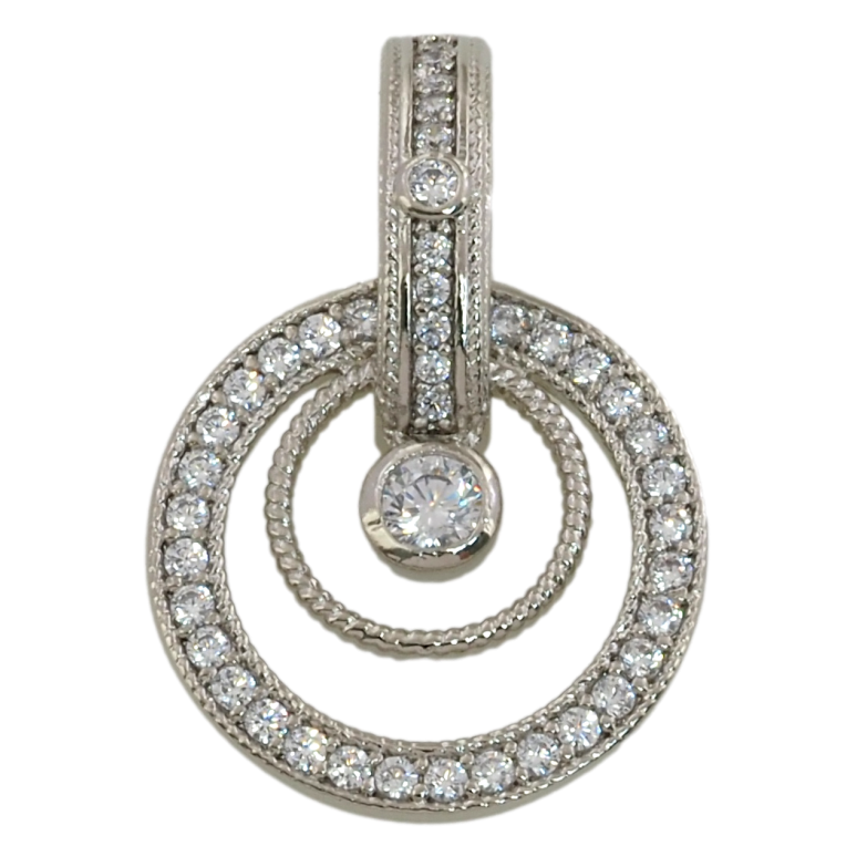 Кулон Xuping Родий Колечки с цирконием для цепочки до 3мм фото №1