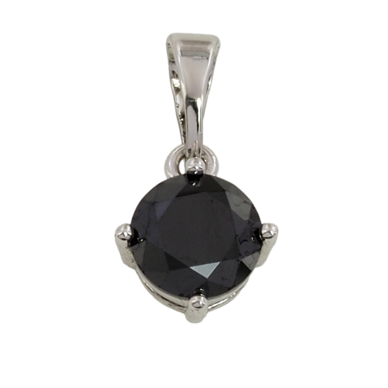 Кулон Xuping Родій Чорний фіаніт, ø 7мм для ланцюжка до 5мм фото №1