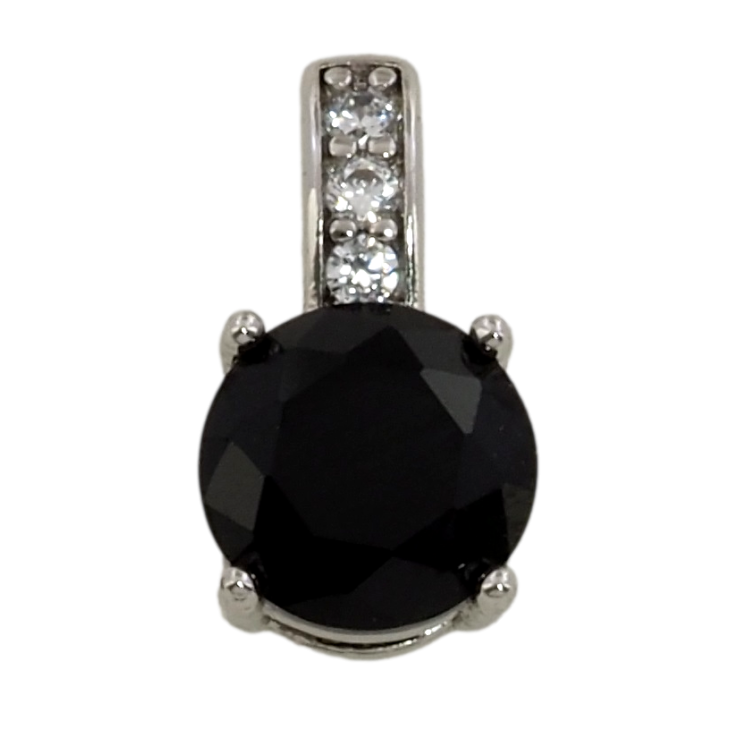 Кулон Xuping Родій Чорний фіаніт, ø 7мм для ланцюжка до 3мм фото №8 Кулон Xuping Родій Чорний фіаніт, ø 7мм для ланцюжка до 3мм фото №8