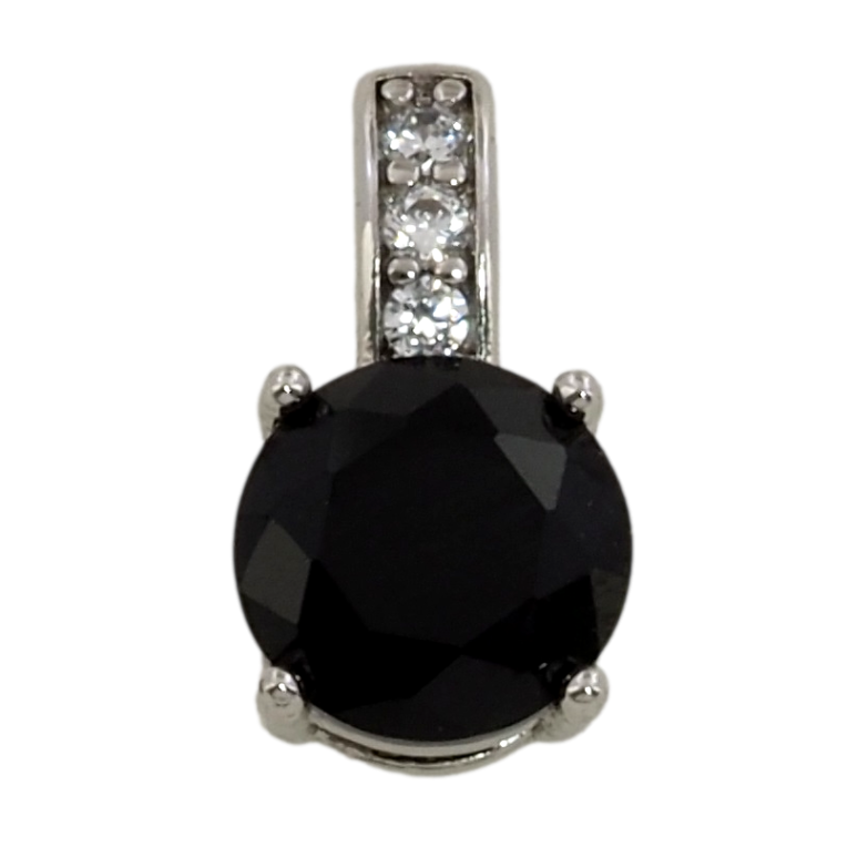 Кулон Xuping Родій Чорний фіаніт, ø 7мм для ланцюжка до 3мм фото №4