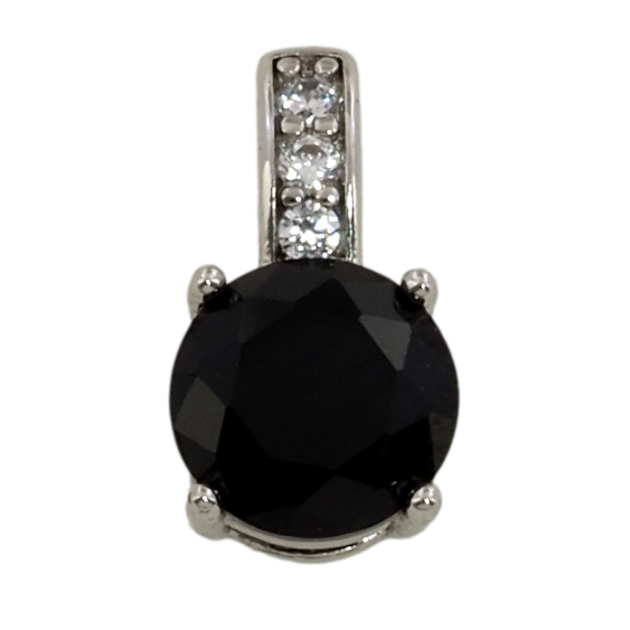 Кулон Xuping Родій Чорний фіаніт, ø 7мм для ланцюжка до 3мм фото №1