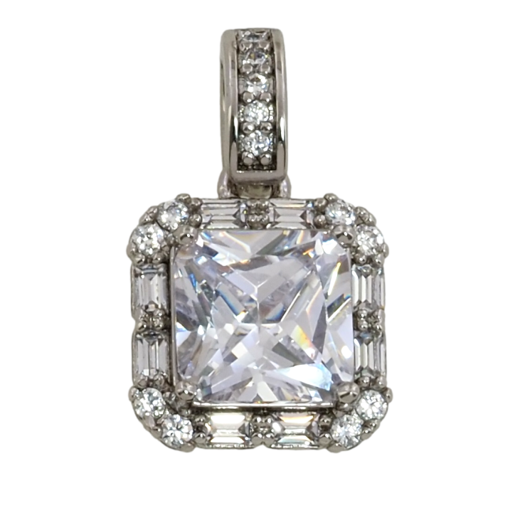 Кулон Xuping Родій Фіаніт в обрамленні цирконію для ланцюжка до 3мм фото №17 Кулон Xuping Родій Фіаніт в обрамленні цирконію для ланцюжка до 3мм фото №17