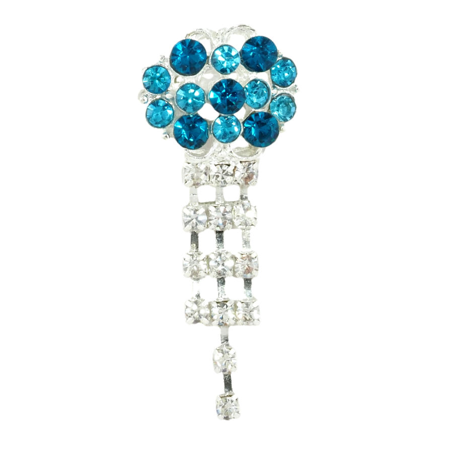 Брошка Підвіска з бірюзовими стразами фото №1