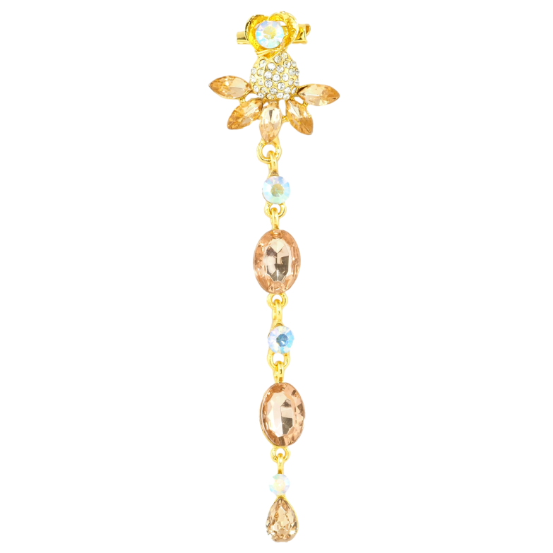 Брошь Декоративная подвеска с золотистыми стразами фото №1