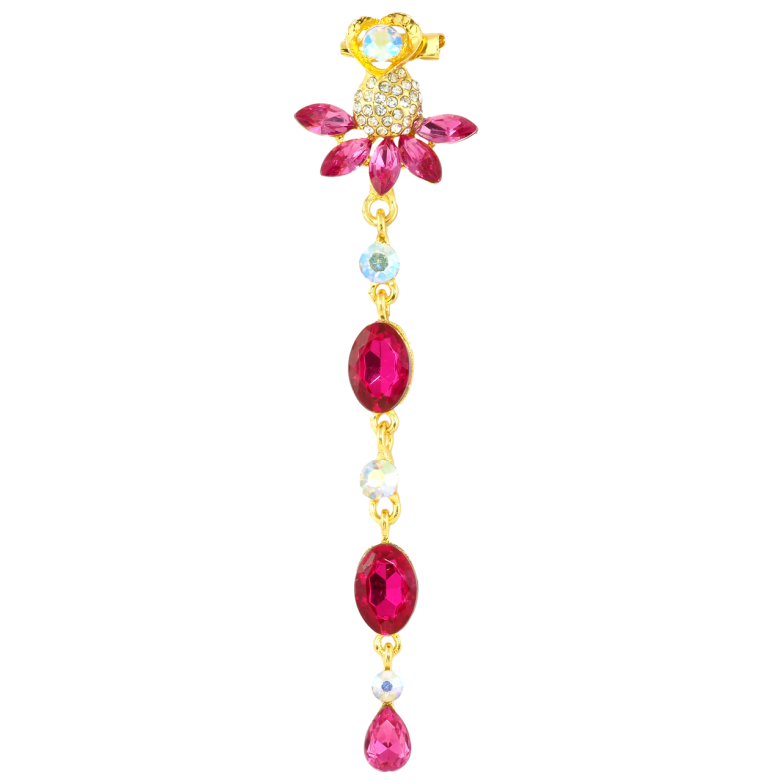 Брошь Декоративная подвеска с розовыми стразами фото №1