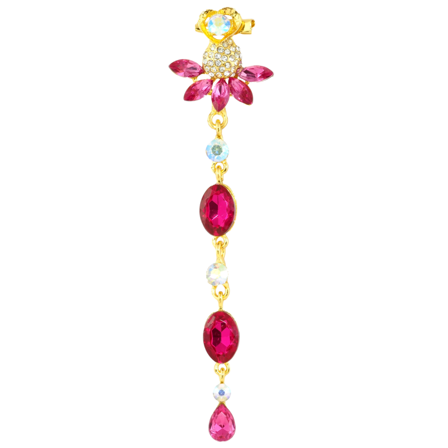 Брошь Декоративная подвеска с розовыми стразами фото №1