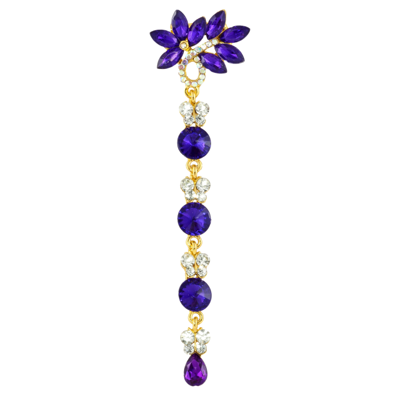 Брошь Декоративная подвеска с фиолетовыми стразами фото №1