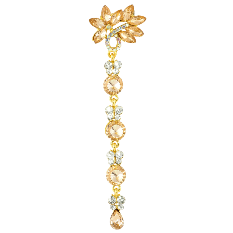 Брошь Декоративная подвеска с золотистыми стразами фото №1