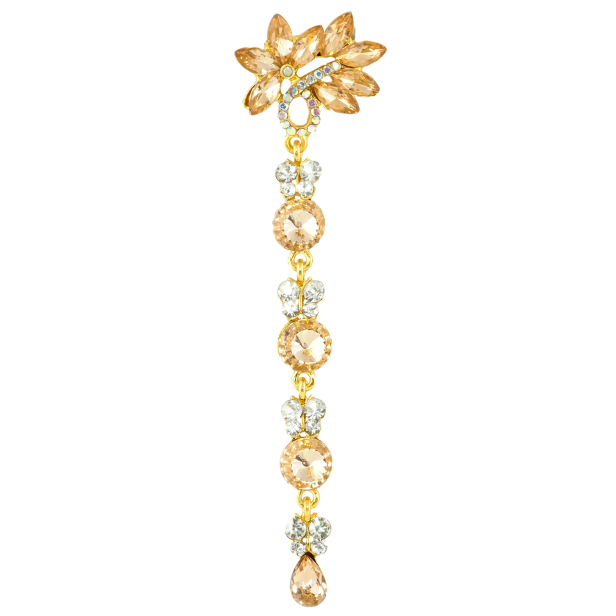 Брошь Декоративная подвеска с золотистыми стразами фото №1