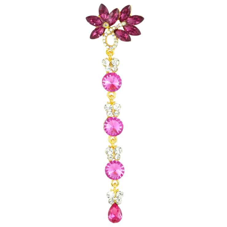 Брошка Декоративна підвіска з рожевими стразами фото №4