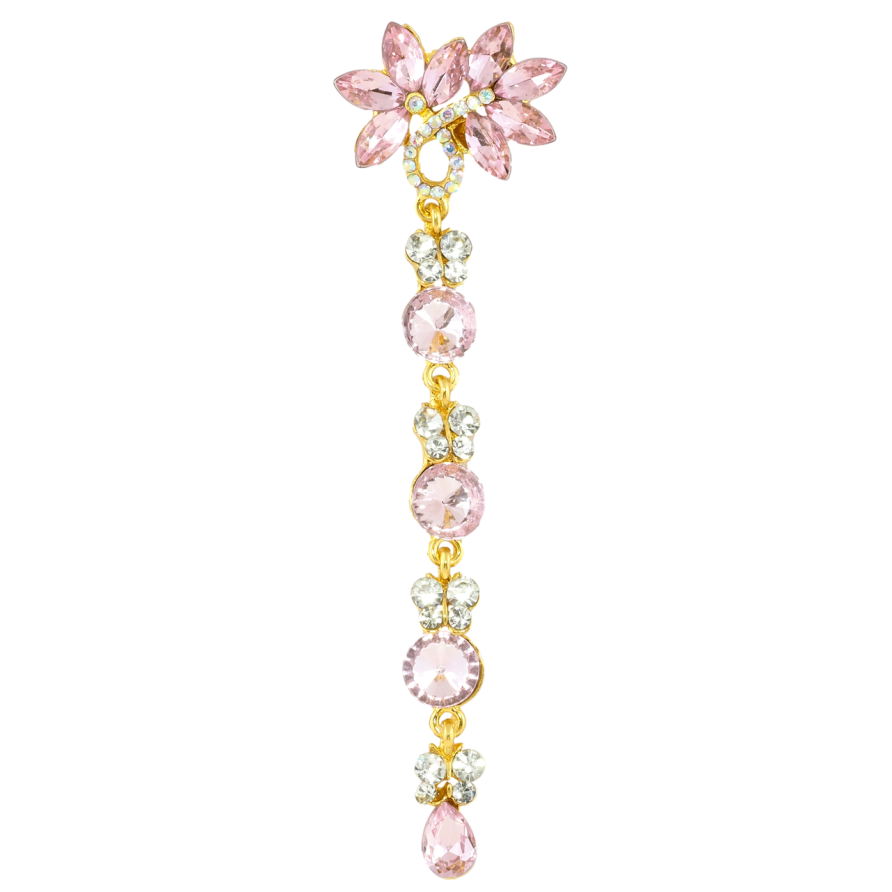 Брошь Декоративная подвеска с розовыми стразами фото №1