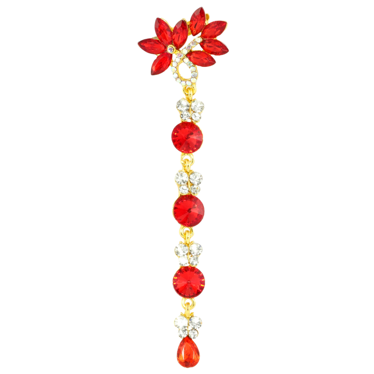 Брошка Декоративна підвіска з червоними стразами фото №2