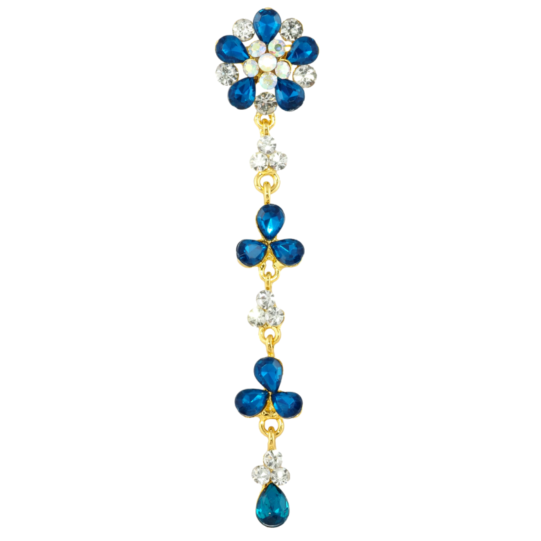 Брошка Квіткова підвіска з бірюзовими стразами фото №1