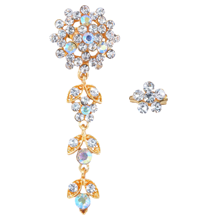 Брошки Дві квіточки зі стразами фото №5