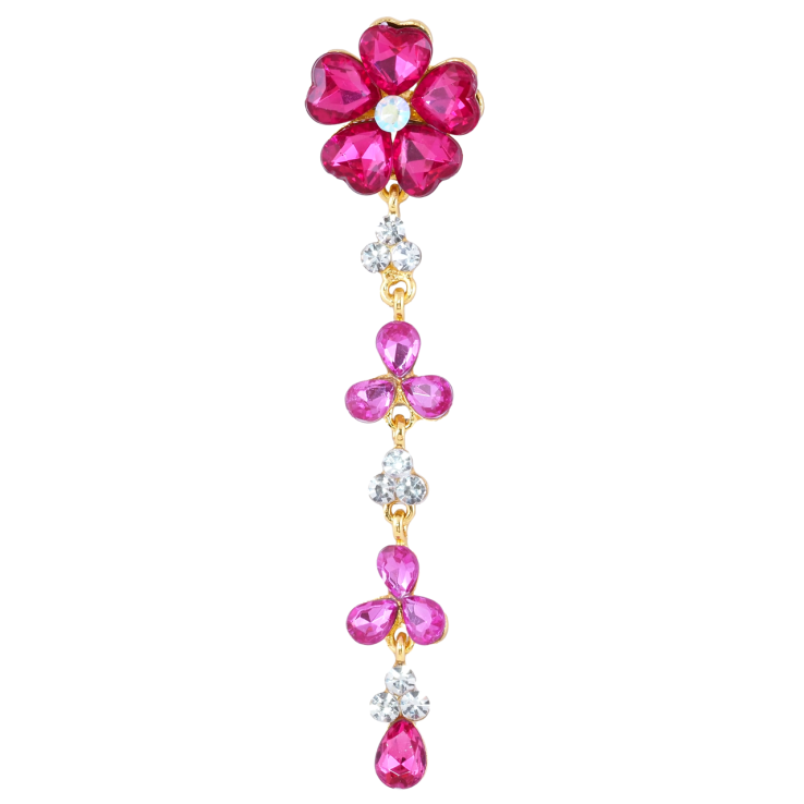 Брошка Квіткова підвіска з рожевими стразами фото №19