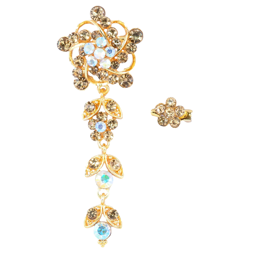 Брошки Дві квіточки зі стразами фото №1