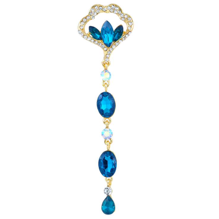 Брошка Декоративна підвіска з бірюзовими стразами фото №12