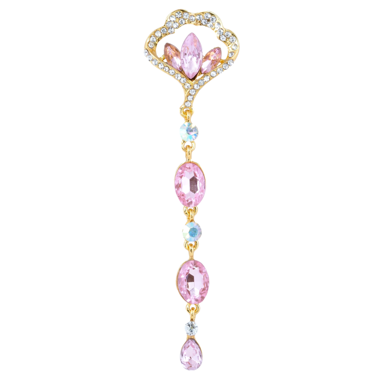 Брошка Декоративна підвіска з рожевими стразами фото №5