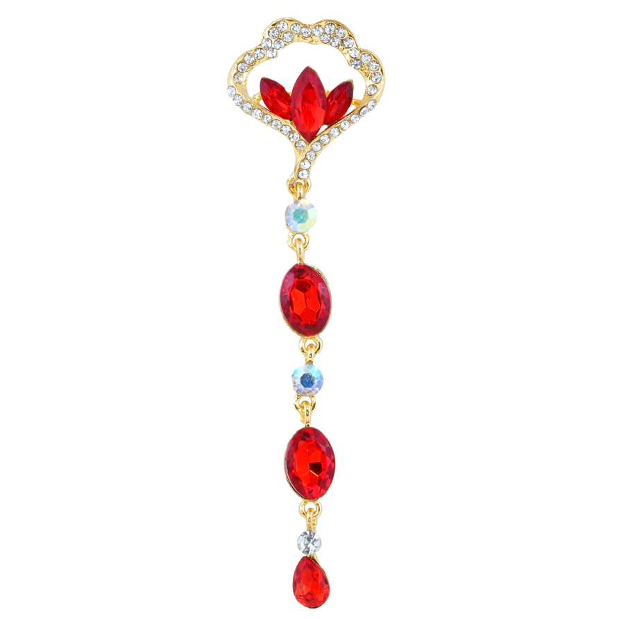Брошка Декоративна підвіска з червоними стразами фото №1