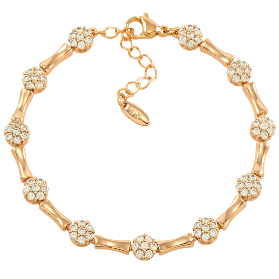 Браслет Xuping Позолота 18K Декоративный узор с цирконием размер с доп. цепочкой 16-19см х 2-5мм фото №1