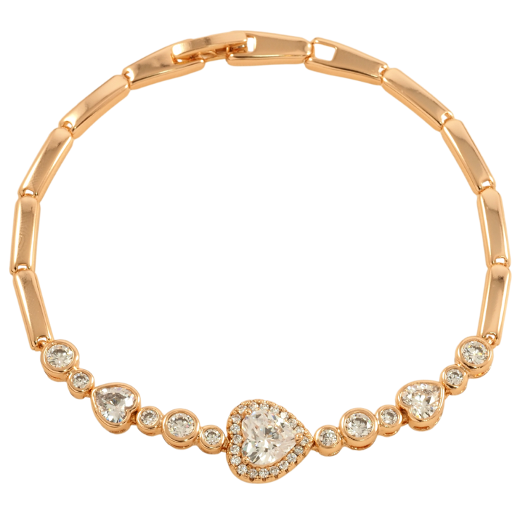 Браслет Xuping Позолота 18K Кристальные сердечки размер 19см х 3мм фото №20