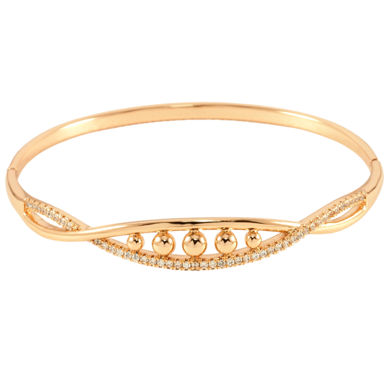 Браслет Xuping Позолота 18K Декоративний візерунок з цирконієм ø 6см фото №1