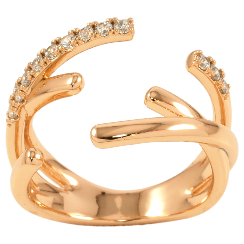 Кольцо Xuping Позолота 18K Декоративный узор с цирконием фото №2