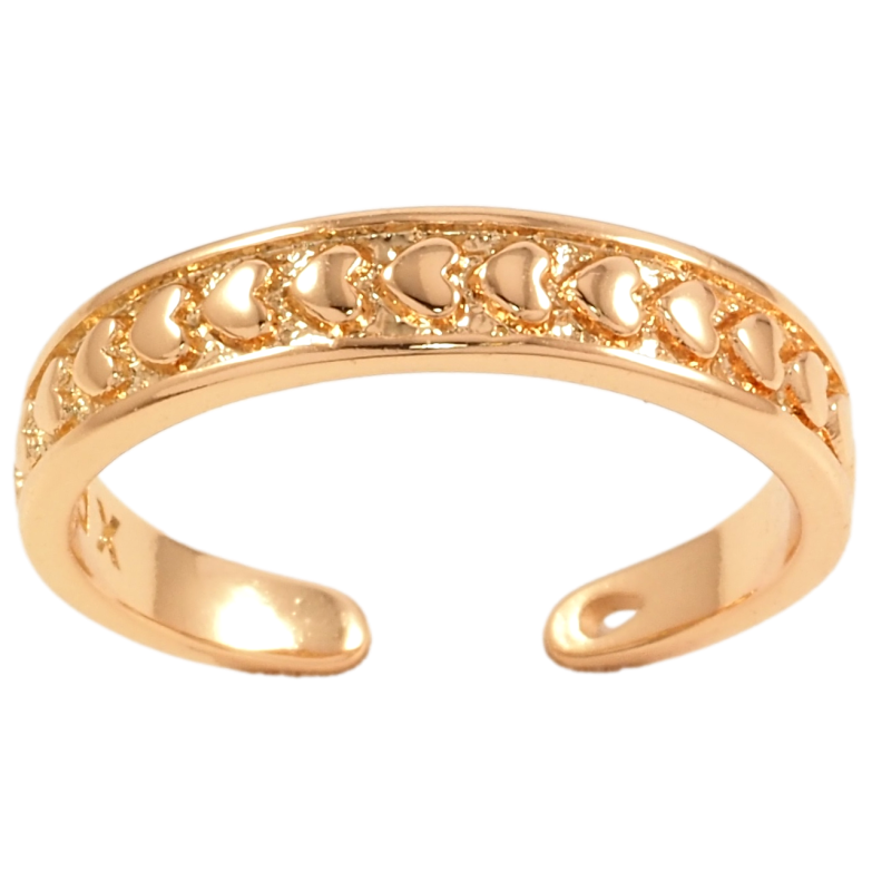 Кольцо Xuping Позолота 18K Узор сердечки фото №3