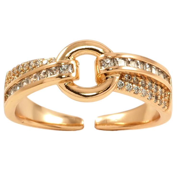 Кольцо Xuping Позолота 18K Колечко с инкрустацией цирконием фото №9