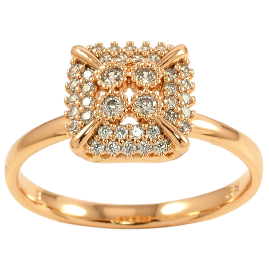 Кольцо Xuping Позолота 18K Купол с инкрустацией цирконием фото №1