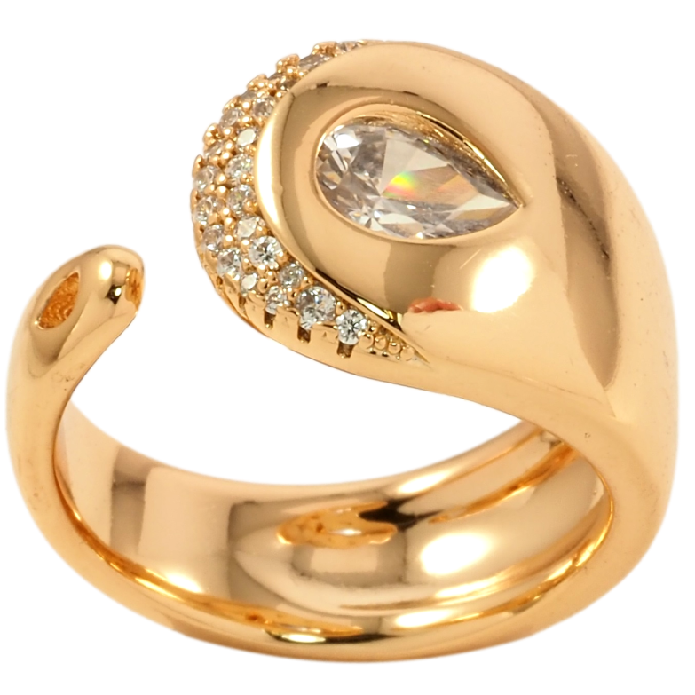 Кольцо Xuping Позолота 18K Декоративный узор с цирконием фото №4