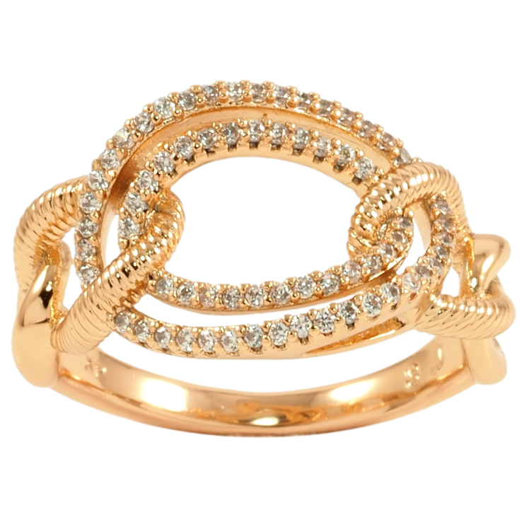 Кольцо Xuping Позолота 18K Узор цепочка с инкрустацией цирконием фото №25