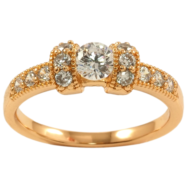 Кольцо Xuping Позолота 18K Инкрустация цирконием фото №12