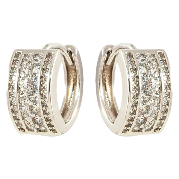 Серьги Xuping Родий колечки Инкрустация цирконием фото №11