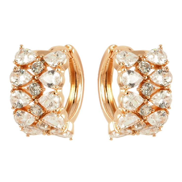 Серьги Xuping Позолота 18K колечки Инкрустация цирконием фото №15