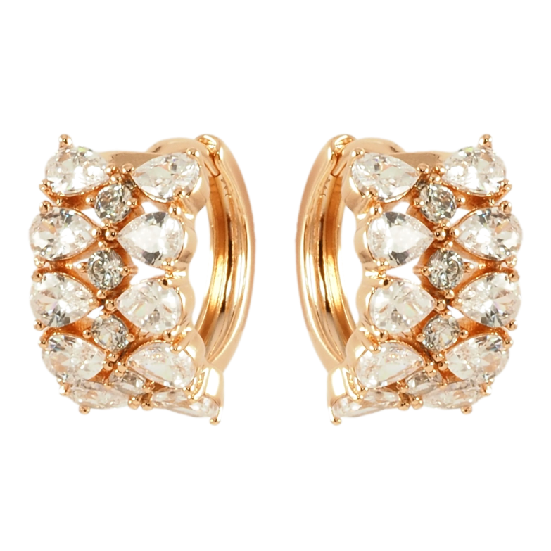 Сережки Xuping Позолота 18K колечка Інкрустація цирконієм фото №4