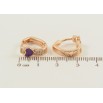 Серьги Xuping Позолота 18K колечки Инкрустация цирконием и сердечко с сиреневой эмалью фото №2