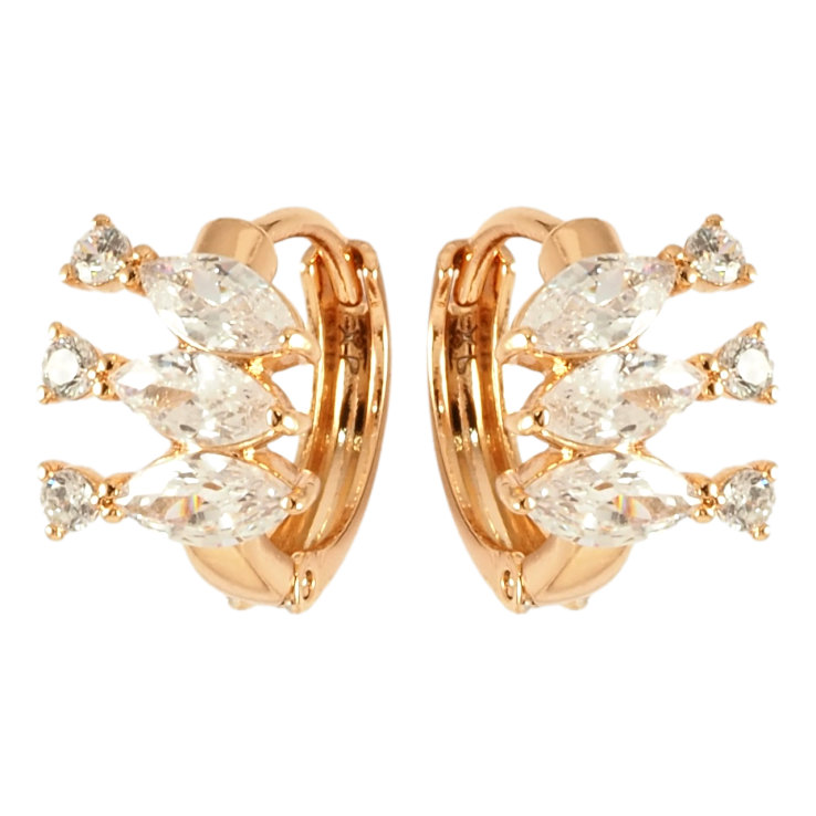 Серьги Xuping Позолота 18K колечки Узор с цирконием фото №24