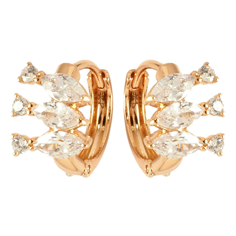 Сережки Xuping Позолота 18K колечка Візерунок з цирконієм фото №1