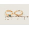 Серьги Xuping Позолота 18K колечки Узор из шариков и колечка голубой эмали фото №2
