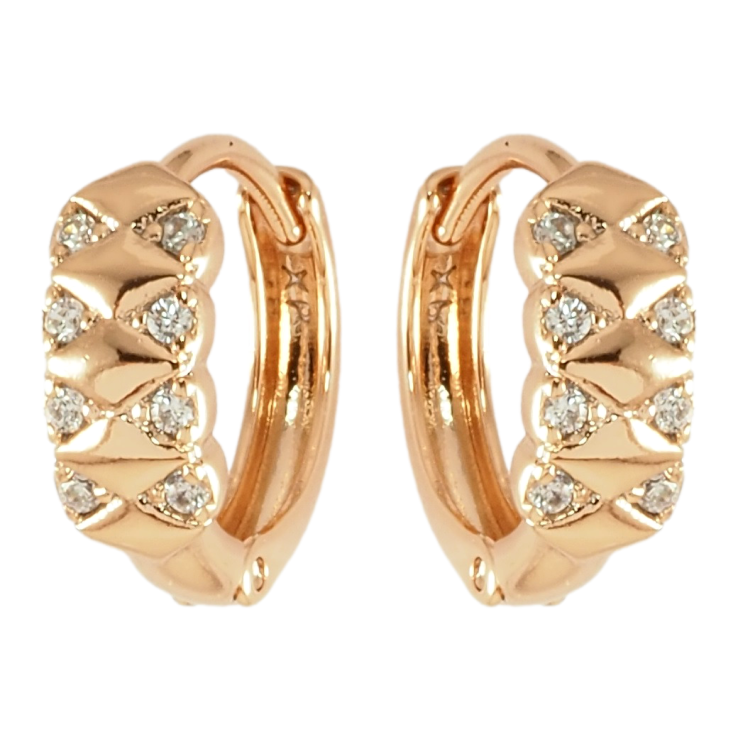 Серьги Xuping Позолота 18K колечки Декоративный узор с цирконием фото №20