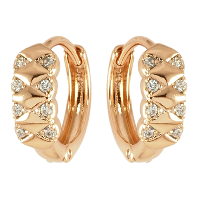 Серьги Xuping Позолота 18K колечки Декоративный узор с цирконием фото №1